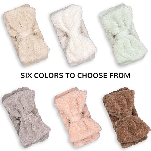 Miniatura 4 de Whaline Paquete de 6 diademas de spa con diseño de pelerina, diadema elástica para yoga, maquillaje, diadema suave y esponjosa, banda para el