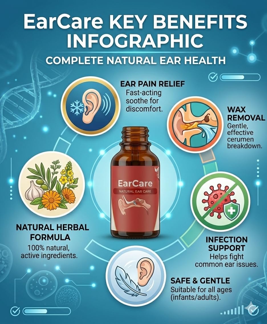 Natural Ear Care Drops – Herbal Ear Oil for Ear Pain Relief, Wax Removal & Infection Support | Helps Improve Ear Hygiene & Hearing Comfort (PACK OF 2) — Amazon image 6