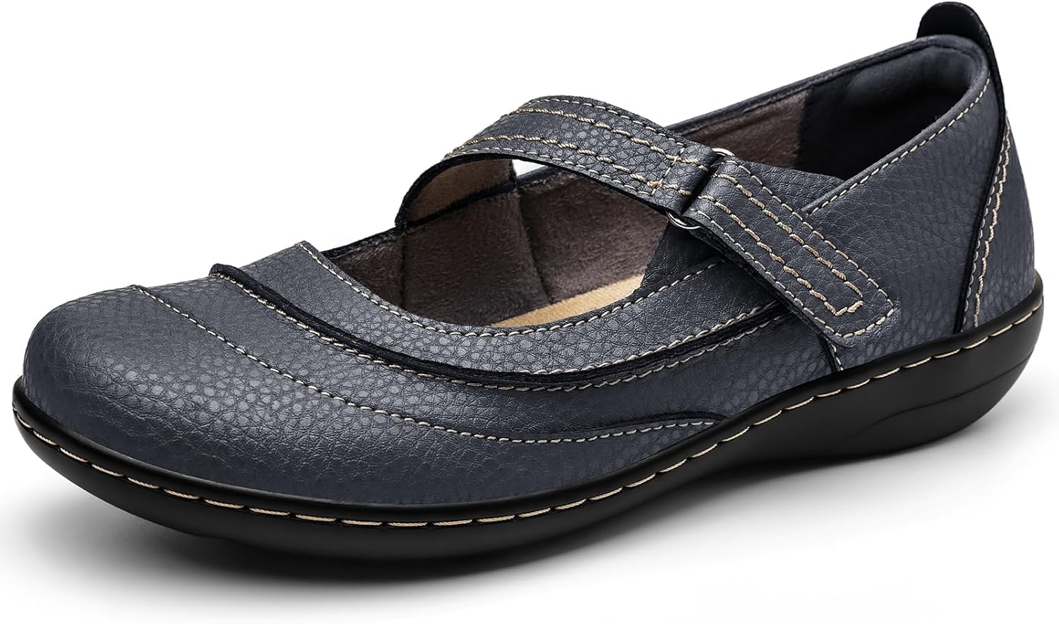 Women's Comfortable & Lightweight Leather Mary Jane Flats Versatile Business Casual Dress Shoes Work Office Cute Stylish Everyday Walking Shoes