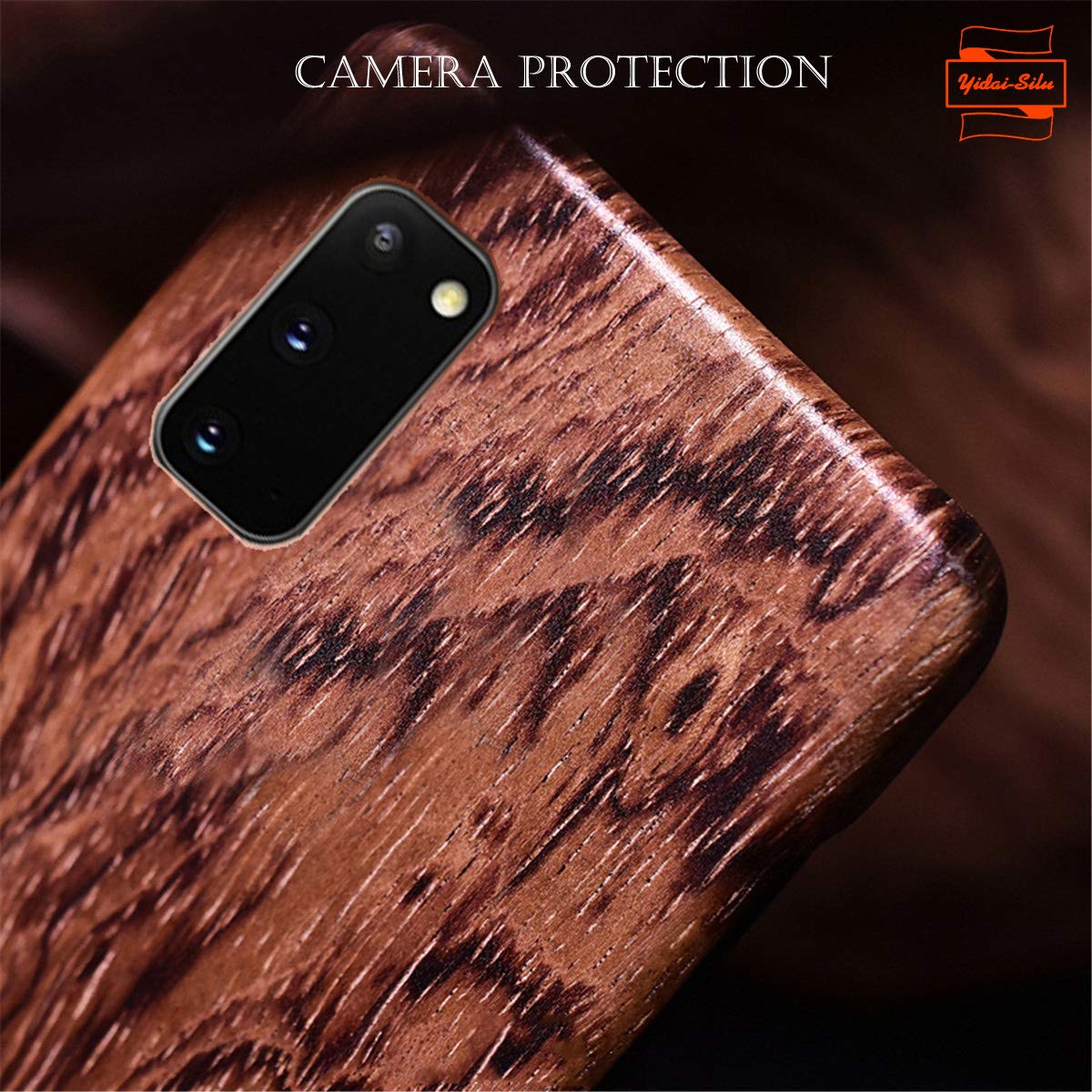 Coque Huawei P30 Etui en Bois 【Œuvre d'art, Ultra-Fine 0,8mm】 Housse Case en Fibre d’Aramide de Protection Coque Antichoc pour Huawei P30 6,1” - Bois Rouge