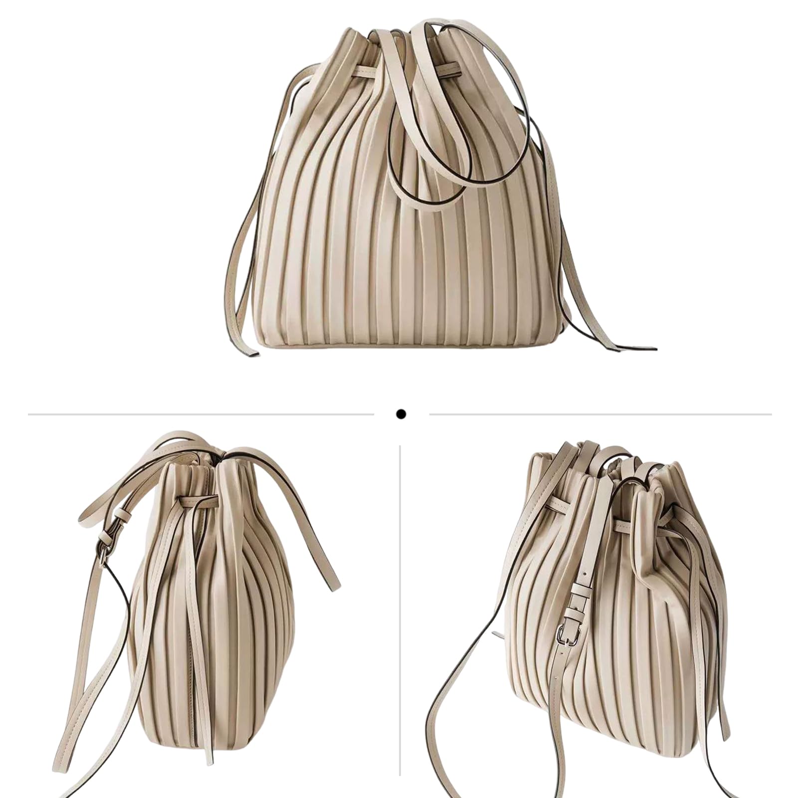 NICOLE & DORIS Bolso de Mano Mujer Bolso Noche Bolsos Plisado Modernos Bolso Bandolera PU Cuero Suave Bolso Hombro Elegante Bolso Fiesta Negro