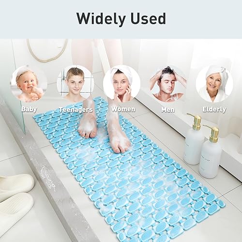 Miniatura 49 de XIYUNTE Tapete de ducha antideslizante, 36 x 16 pulgadas, suave y cómodo, antideslizante, respetuoso con el medio ambiente, tapete antideslizante