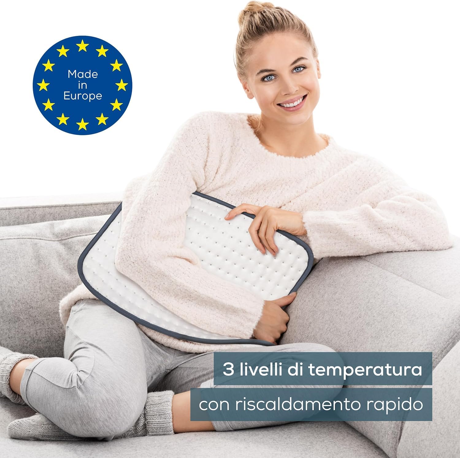 Beurer HK 41 - Termoforo con Morbida Superficie e Tre Livelli di Temperatura Selezionabili, dimensioni 44 x 33 cm, spegnimento automatico di sicurezza dopo 90 minuti