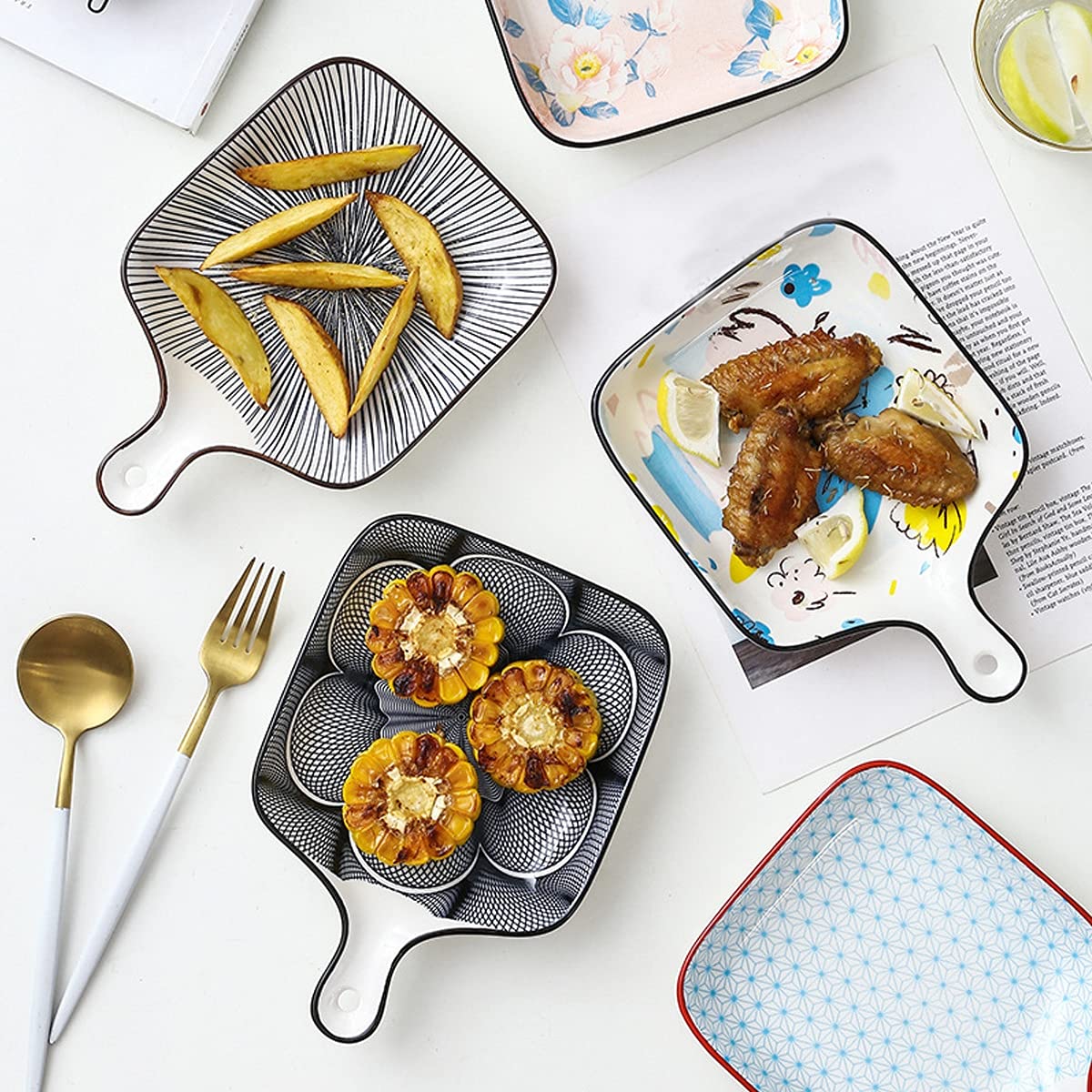 Set di 2 teglie in ceramica, teglia rotonda in porcellana da 8,7 pollici for quiche, torte di noci pecan e crostate di pollo(Color)