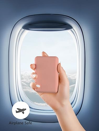 Miniatura 8 de Miady Paquete de 2 mini cargadores portátiles de 5000 mAh, salida USB-C de 5 V 2.4 A, batería de carga rápida, batería de viaje, pequeño banco de