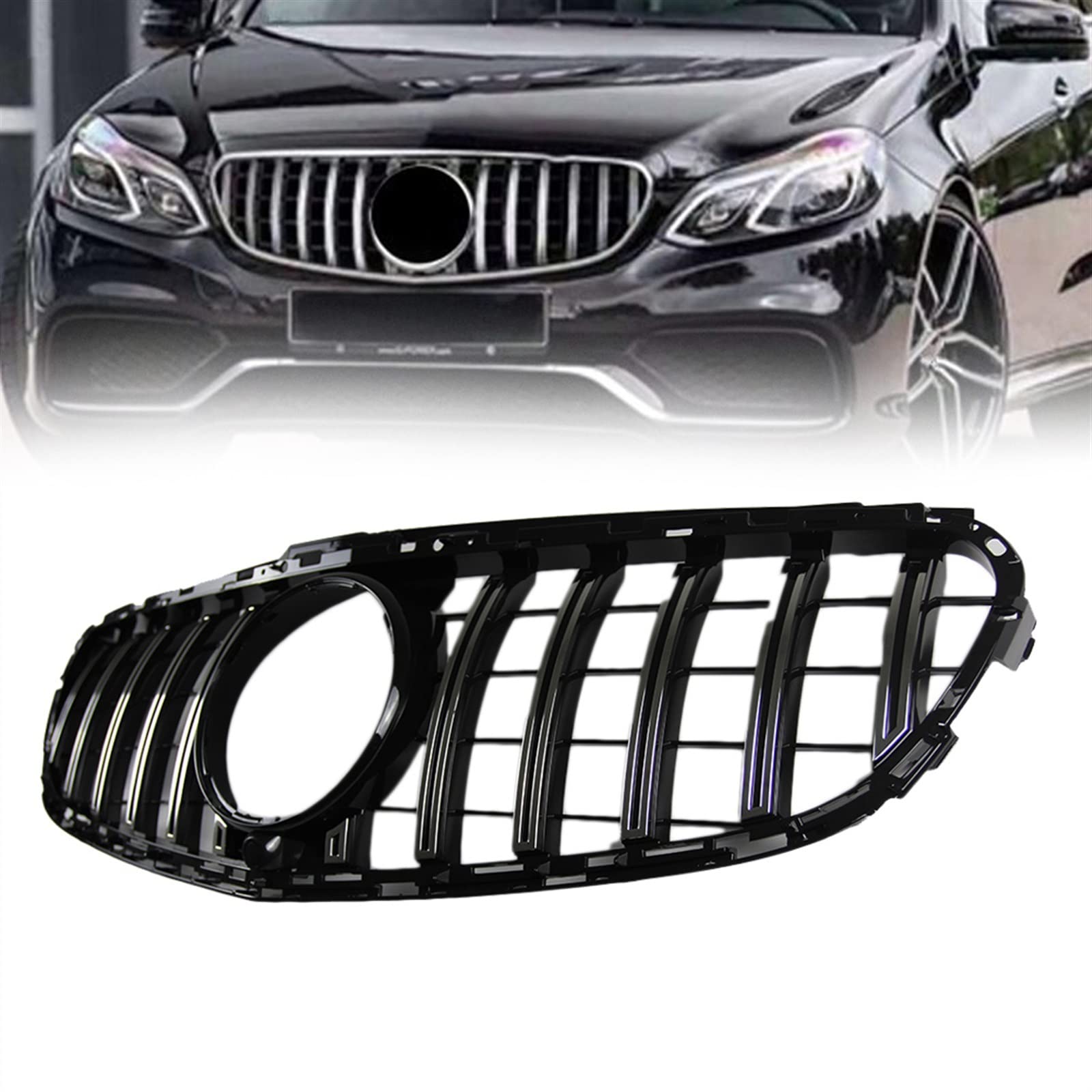 Grille de calandre avant pour Mercedes Classe E W212 Berline 2014-2016 Facelift noir