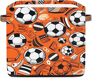 Soccer Themes Storage Basket for Shelves Storage Boxes Collapsible Stora...