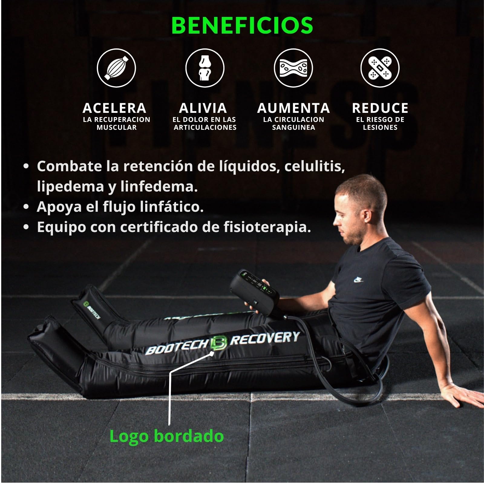 BOOTECH Pantalon de Presoterapia para Casa, Recargable Masajeador de Piernas Cansados con 6 Camaras, Mejora la Circulación, Recuperación Muscular Drenaje Linfático Celulits