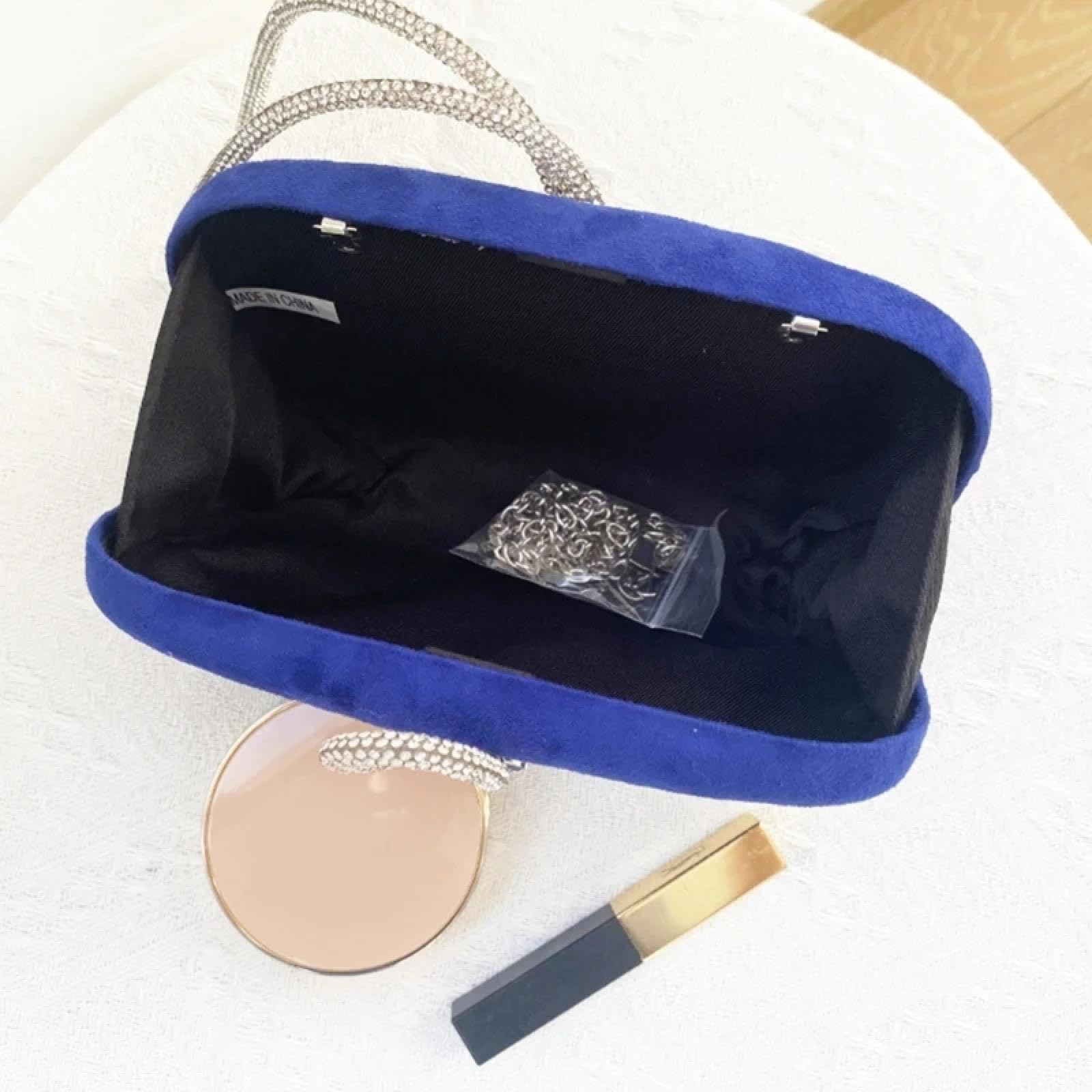 Pochette Donna Elegante Borsa da Sera in Velluto con Strass da Donna Elegante per Feste Banchetti Matrimoni Pochette Borsa da Donna