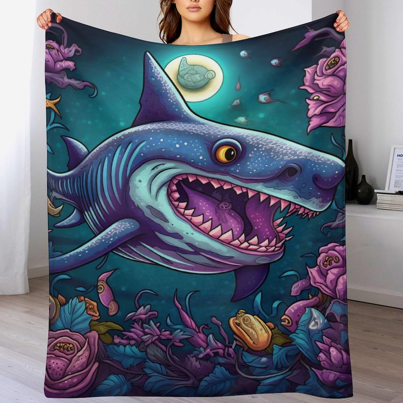 Couverture canapé requin contre les courants d'air froid au bureau et à la maison
