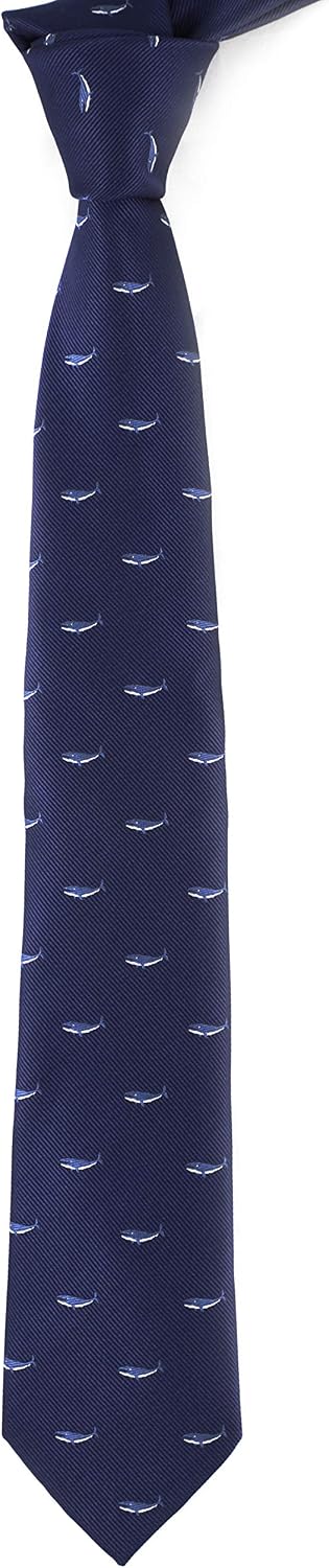 Animal Pattern Necktie With Gift Box Sea Animal Pattern Tie Father's Day Birthday Gift Tie