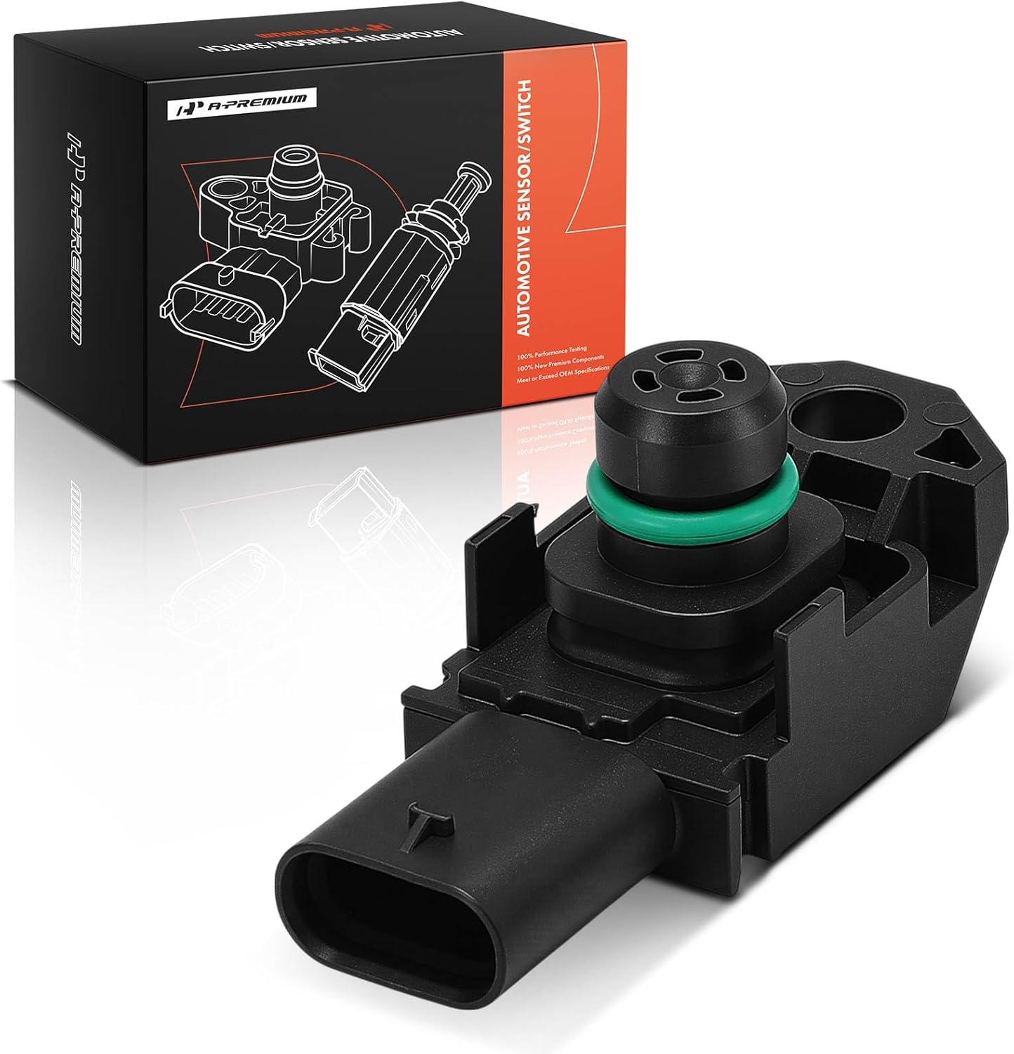 A-Premium Manifold Pressure MAP Sensor [3 Pins] Compatible with Jeep Grand Cherokee 2022-2025, Wrangler 2018-2025, Cherokee 2019-2023, Compass 2023-2025 & Dodge Hornet 2023-2025