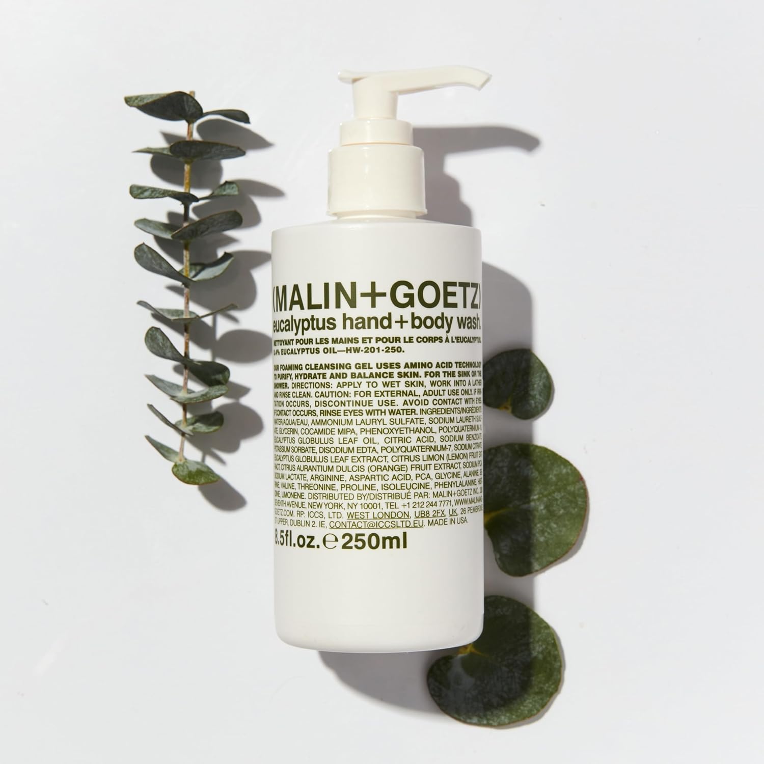 MALIN+GOETZ Hand + Body Wash | Gentle Foaming Cleanser with Botanical Extracts and Amino Acids | Hydrating, pH-Balanced, Unisex Scent | Vegan & Cruelty-Free (Eucalyptus, Bergamot, Rum, Cannabis) - Image 4