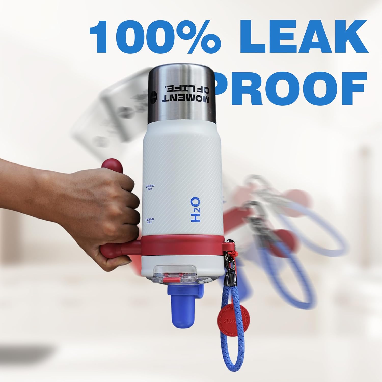 32 oz Insulated Tumbler with Handle and Straw - Premium 316 Stainless Steel Leak-Proof Water Bottle, Ideal for Gym, Office, Travel & Outdoors, BPA-Free Sports Mug - Retro Liberty White - Image 4