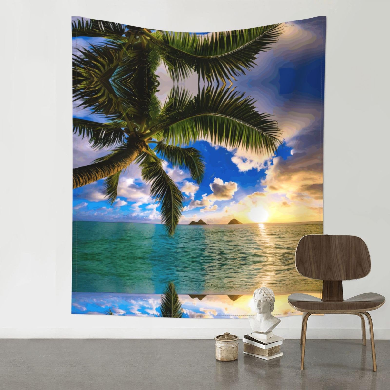 YYHWHJDE Beautiful Sunrise Ocean Prints 60x51in Wall Tapestry – High-Grade Polyester Throw for Dorm, Beach & Home Decor