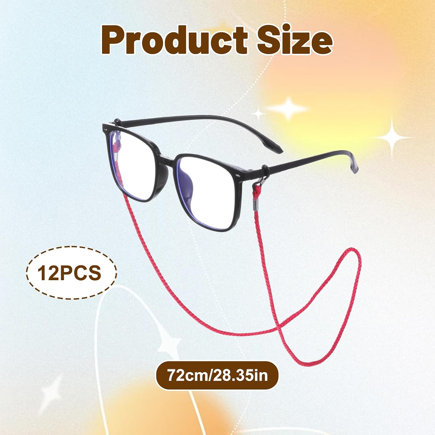 Ouligay 12 PCS Braided Eye Glasses Holders Around Neck Solid Color image 2
