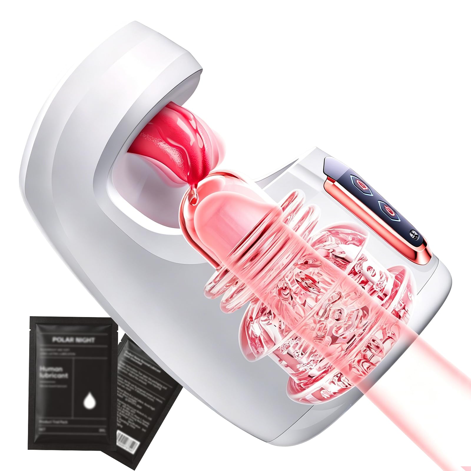 Masturbateur électrique sex toýs homme, Masturbâteur homme mains libres Langue Sexe oral Fellation avec 10 poussées et 10 coups de langue, masturbateurs masculins Pocket Pussy pour pénis Pussy