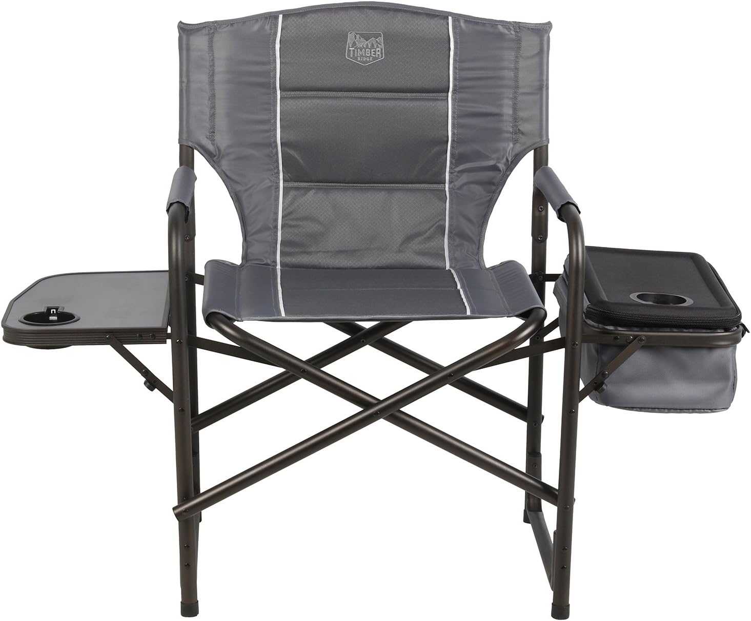 Timber Ridge Laurel Director's Chair with Cooler Bag & Side Table, Grey : Sports & Outdoors