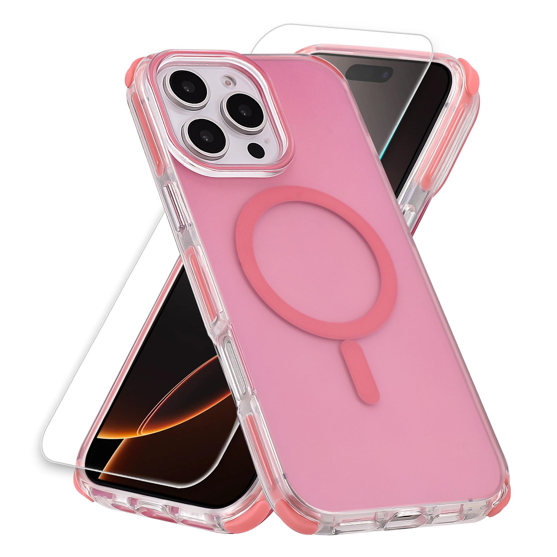 Yetagso Magnetic for iPhone 16 Pro Case, Compatible with MagSafe, Soft Frame Matte Back Anti-Fingerprint Shockproof Military-Grade Drop Protection