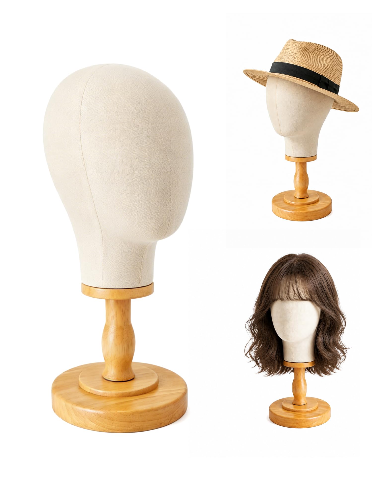 Amazon.com: CHADWICK Linen Wig Head Stand Hat Display with
