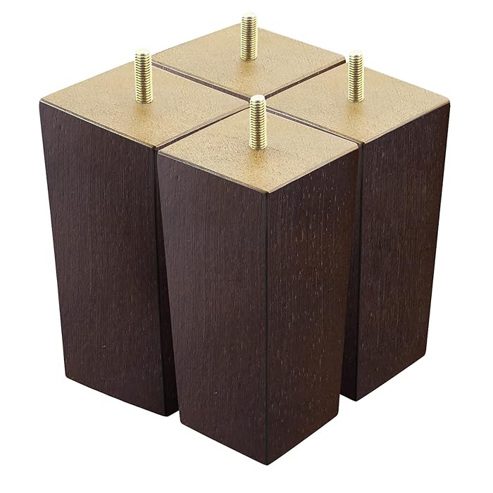 Buy 15cm Wooden Furniture Legs, Heavy Duty Solid Wood Sofa Legs Set of