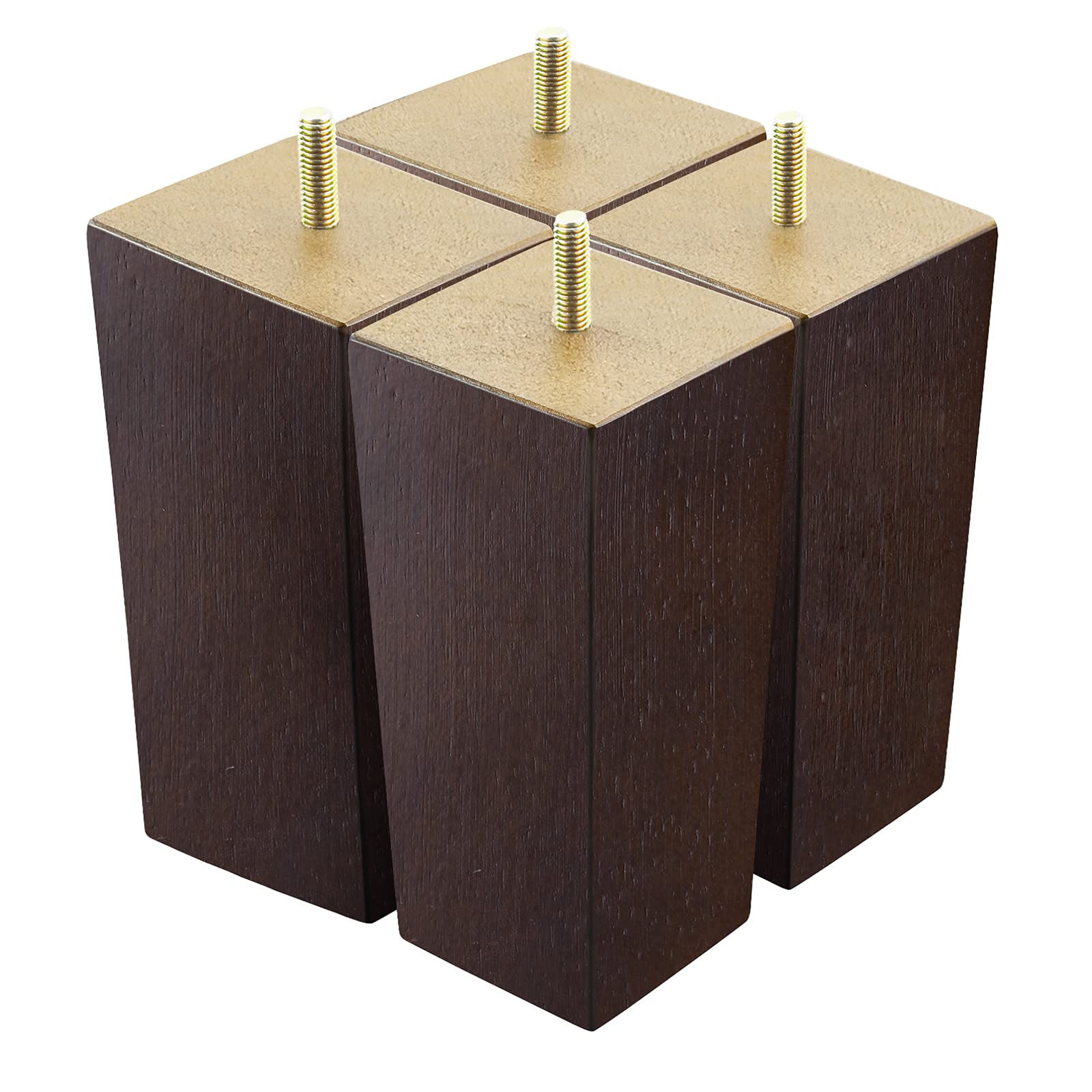 Buy KOIKEY 15cm Square Wooden Sofa Legs, 5/16' Solid Wood Furniture