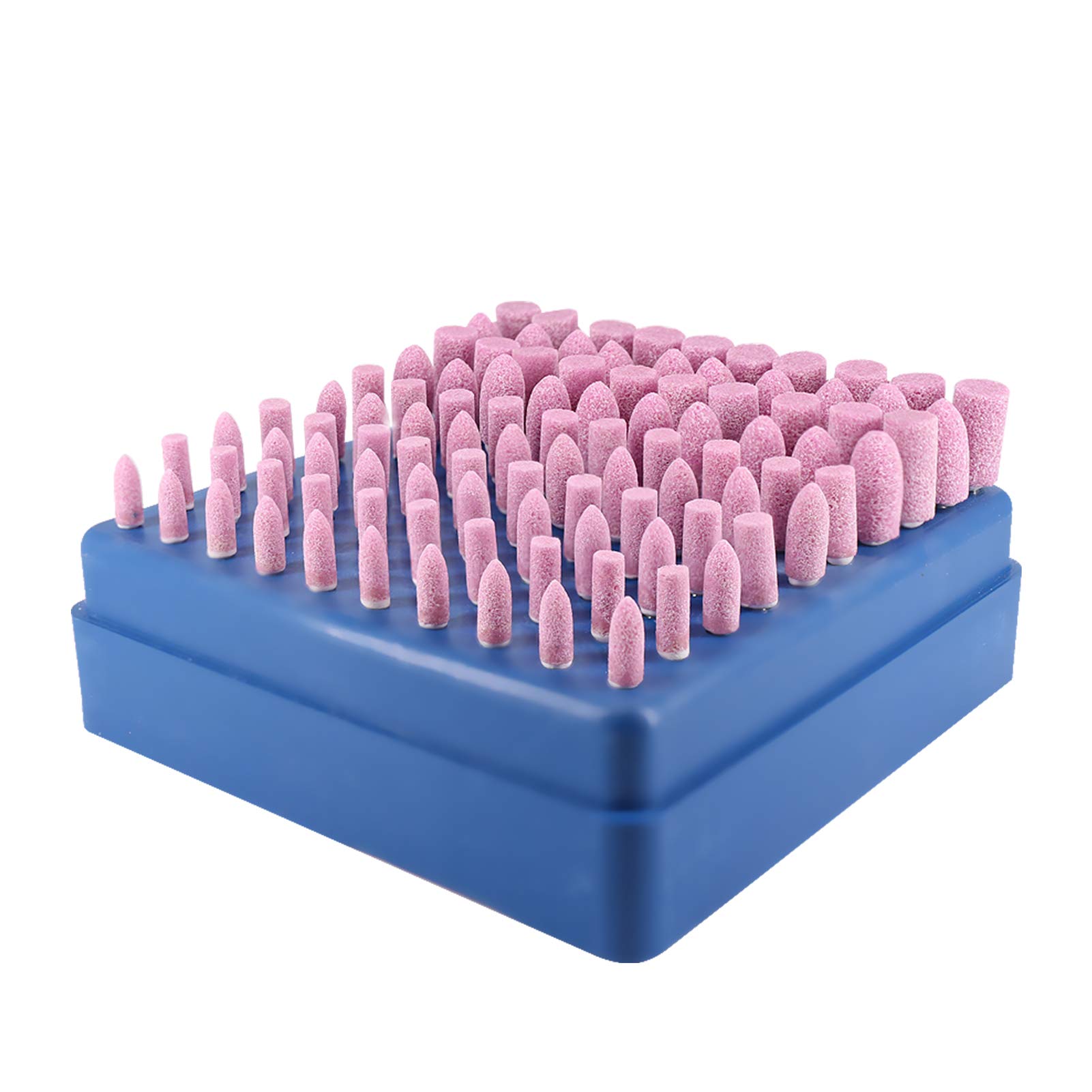 Dentasop100 pieces Mounted Point Abrasive Stone Head Grinding Rotary Tool Wheel Bits Accessories Attachment Set, 1/8 Shank