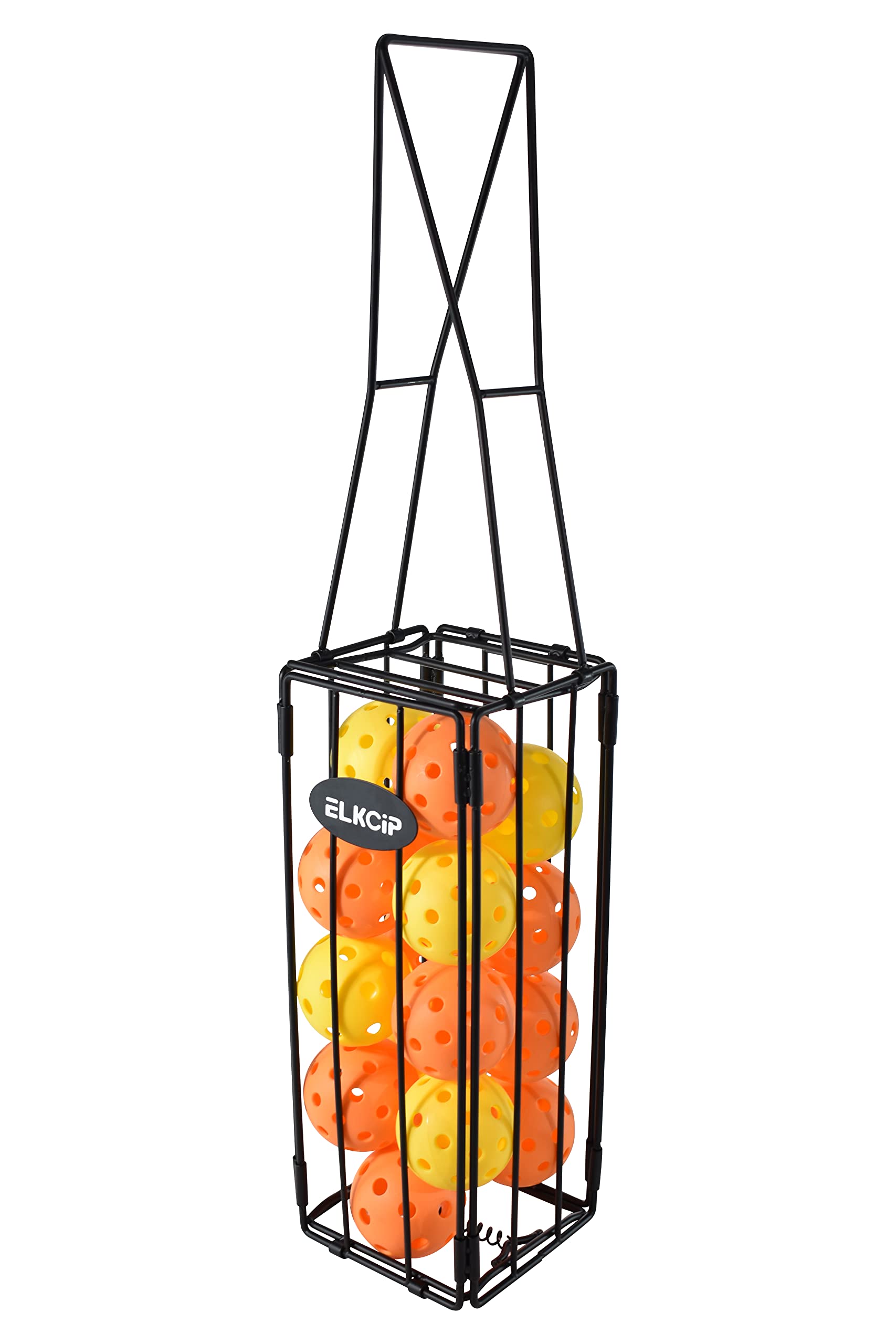 Portable Pickleball & Tennis Ball Collector - Easily Pick Up Pickle Ball Retriever Basket Ball Bucket Caddy Carrier Picker Hopper, Foldable