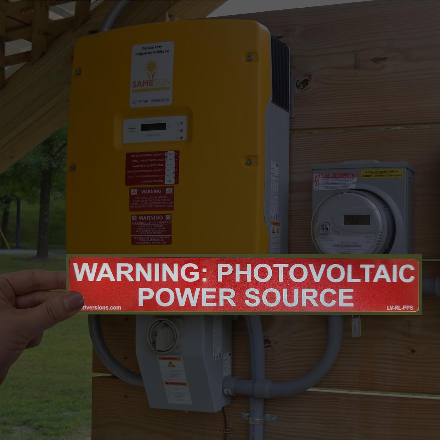 10 Pack 6.5"x1" Reflective Solar NEC Complaint Warning Photovoltaic Power Source Laminated Labels Sign Sticker Notice 596-00678 596-00206 Red 149849