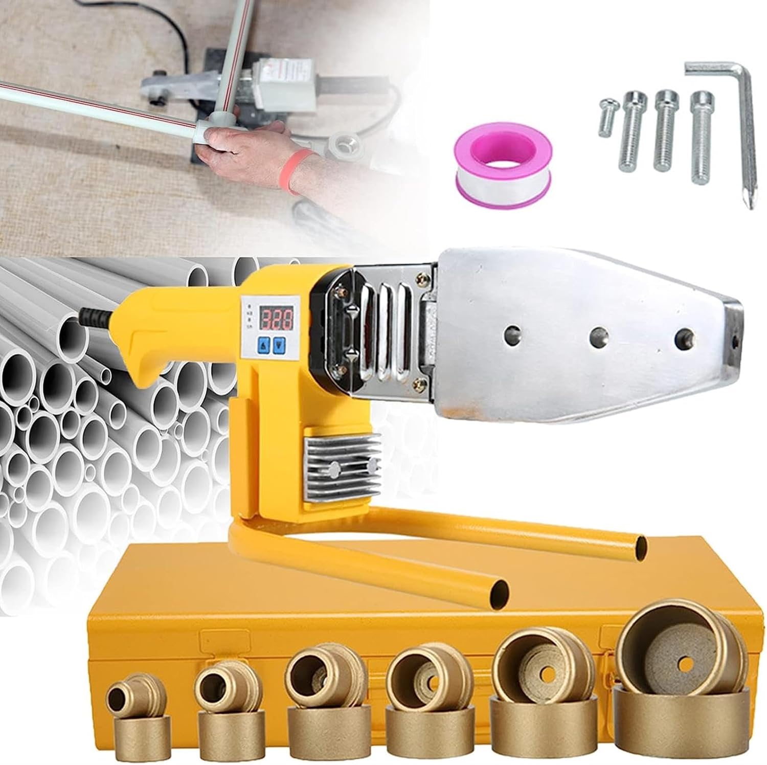 Pipe Welding Machine, Water Pipe Welding Machine, Digital Display hot melt Plastic Welding Machine, Welding (3sets)