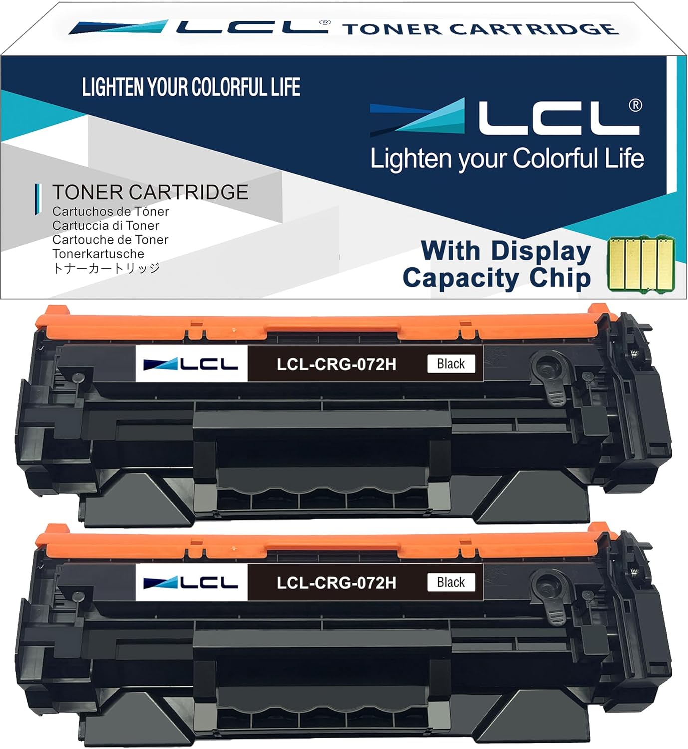 LCL 072H Toner Cartridge (Indicate Toner Level) Replacement for Canon 072 072H Black High-Yield CRG-072H CRG072 CRG-072 Toner Cartridge for Canon MF284dw MF287dw MF289dw LBP172dw Printer (2-Pack)