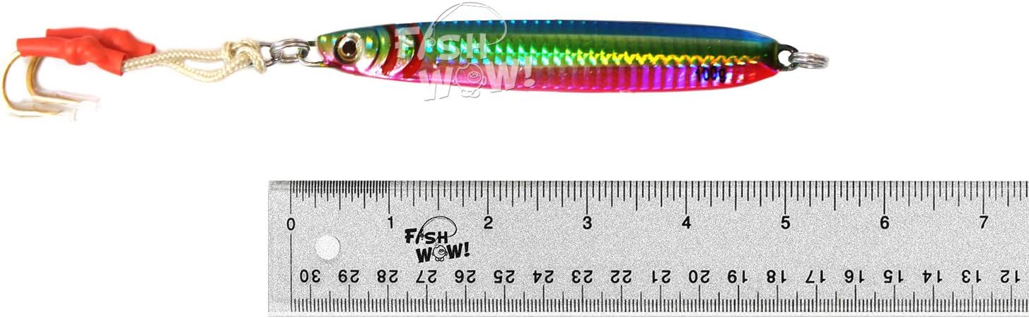 4pcs 100g Fishing Metal Vertical Trolling jig 3.5oz Knife Jig with Two Assist Hooks 4 Colors