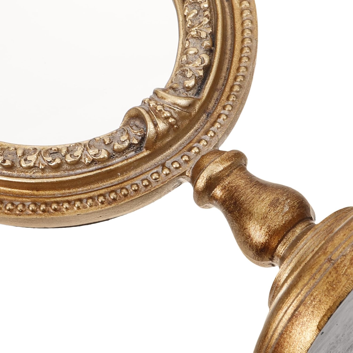 European Style Handheld Desktop Makeup Mirror Resin Decorative image 3