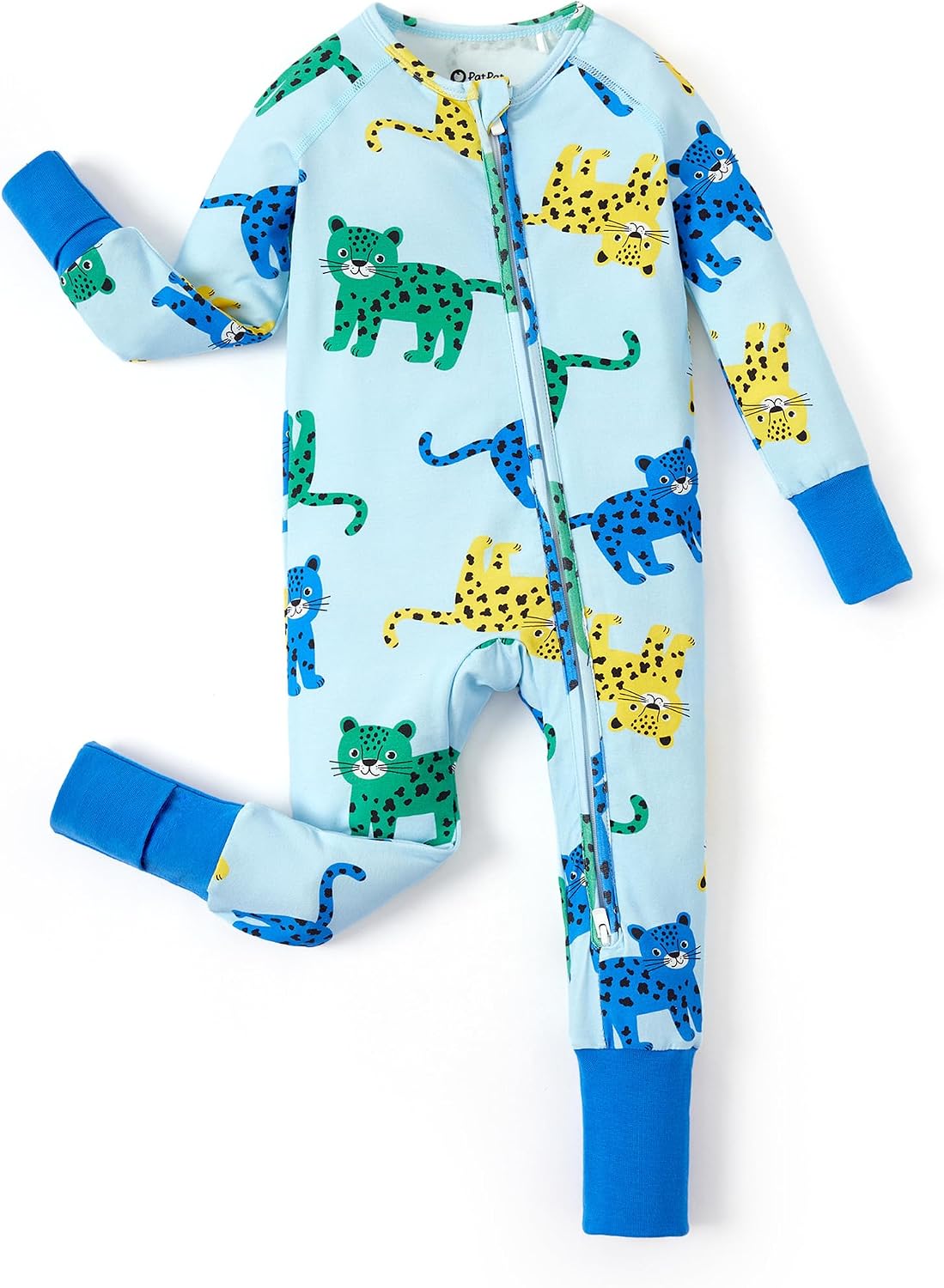 PATPAT Organic Cotton Baby Pajamas, Snug Fit Footie with 2-Way Zipper
