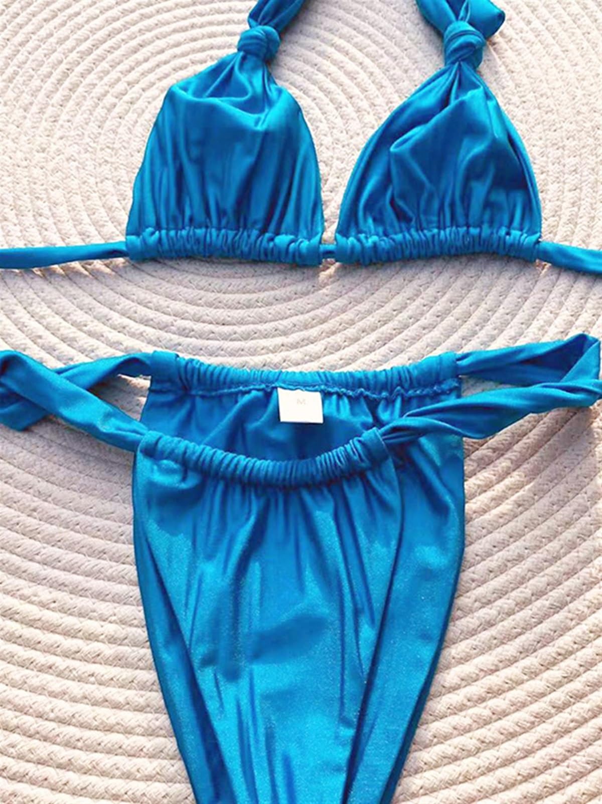 Bikinis Colaless Traje De Baño Triángulo Bikini Conjunto Mujeres Traje De Baño Halter Trajes De Baño Vendaje Ropa De Playa Brasileño