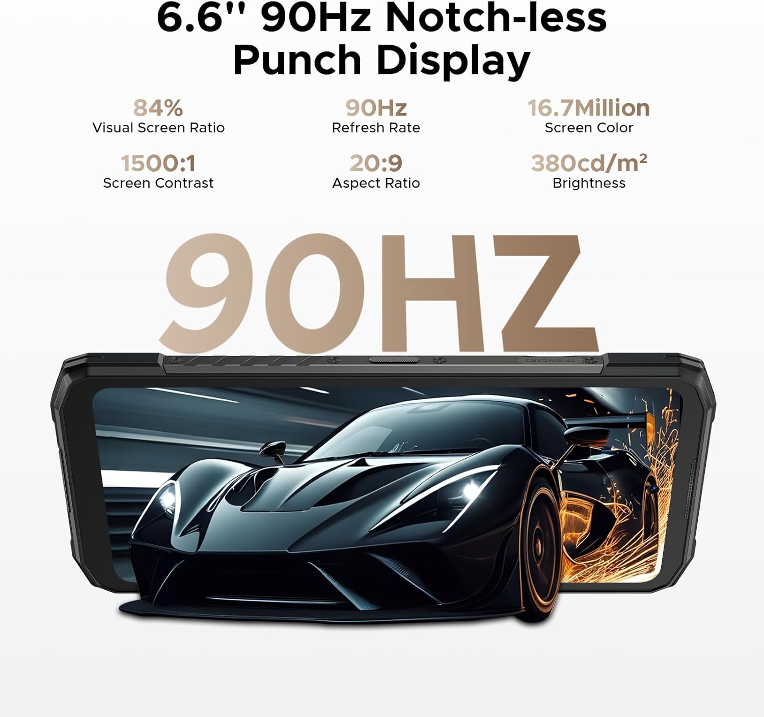 DOOGEE Blade 20 Turbo 5G Rugged Phone Unlocked,Gemini AI,10300mAh/33W,32GB+256GB/TF 2TB,Dimensity 7050,6.6โHD+90Hz,50MP+16MP,Android 15 Rugged Smartphone,Face ID/NFC/WiFi6/IP68/IP69K/3 Card Slot 6