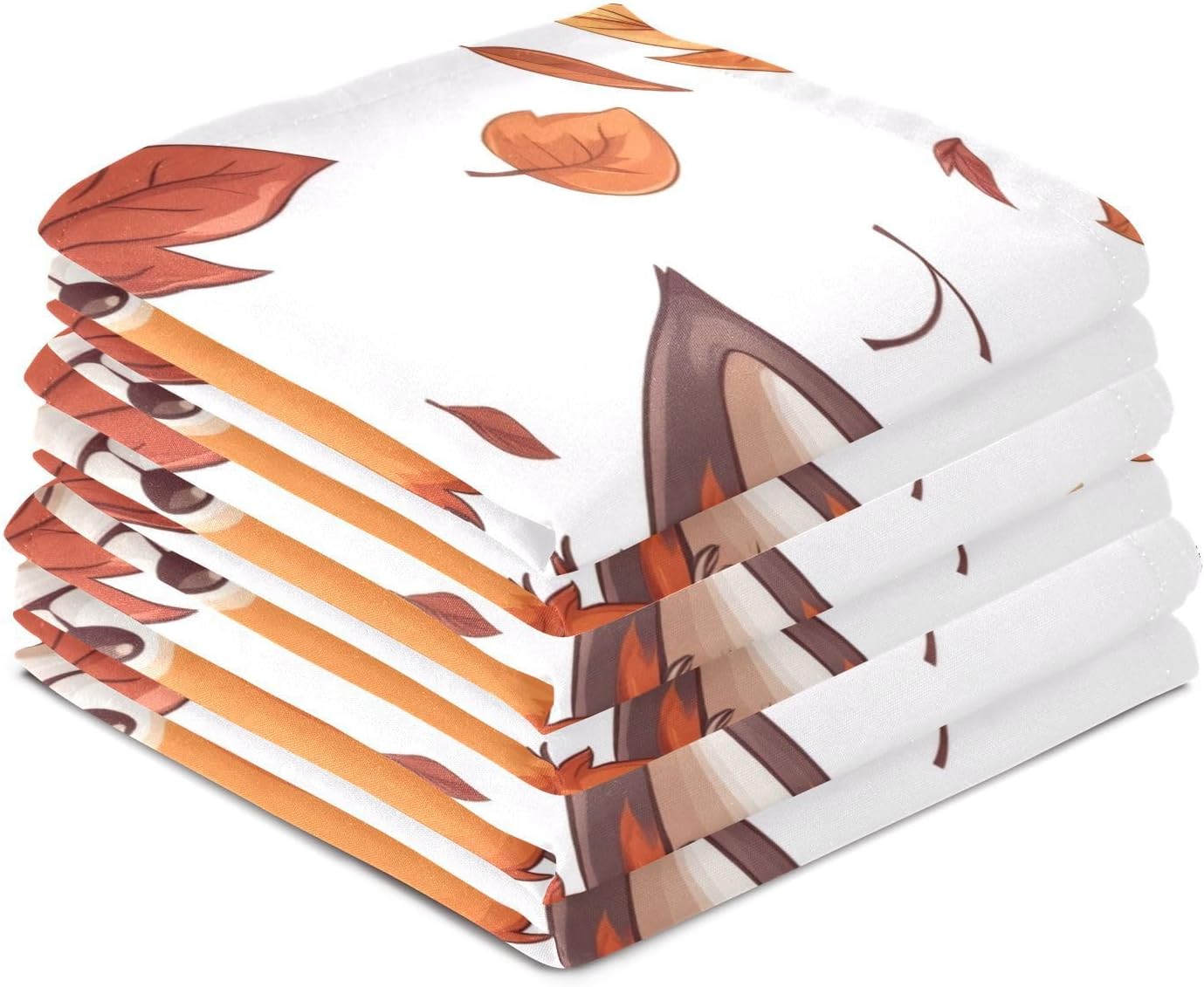 Cute Fox Kitchen Towels Set of 6, Soft Absorbent Quick Drying and Reusable Dish Towels for Kitchen, Bathroom and Home Decor, 18 x 28 in