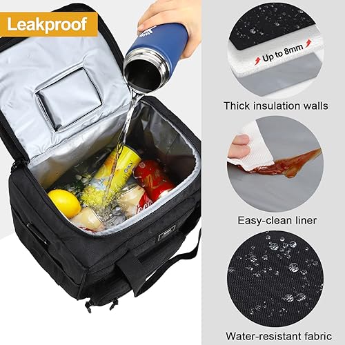 Miniatura 9 de MIER Bolsa enfriadora suave extra grande de 30L con abridor de botellas para camping, playa, barbacoa, comestibles, golf, a prueba de fugas, bolsa
