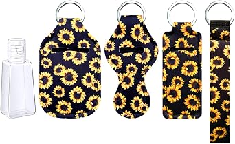 5-Pack Travel Keychain Set Lip Balm Holders & Wristlet Lanyards Compact Accessories for Women