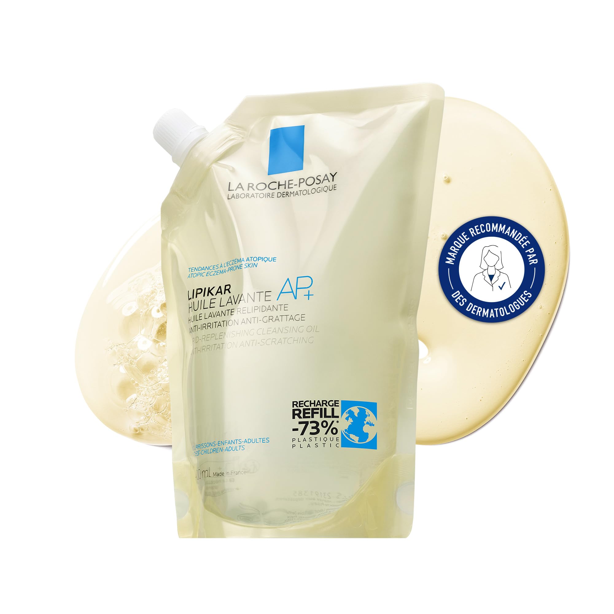 La Roche-Posay - Lipikar Huile Lavante AP+ - Recharge Huile de Douche Anti-irritation et Anti-grattage - Peaux sèches à Tendance Atopique et Eczéma - A Base de Beurre de karité et Niacinamide