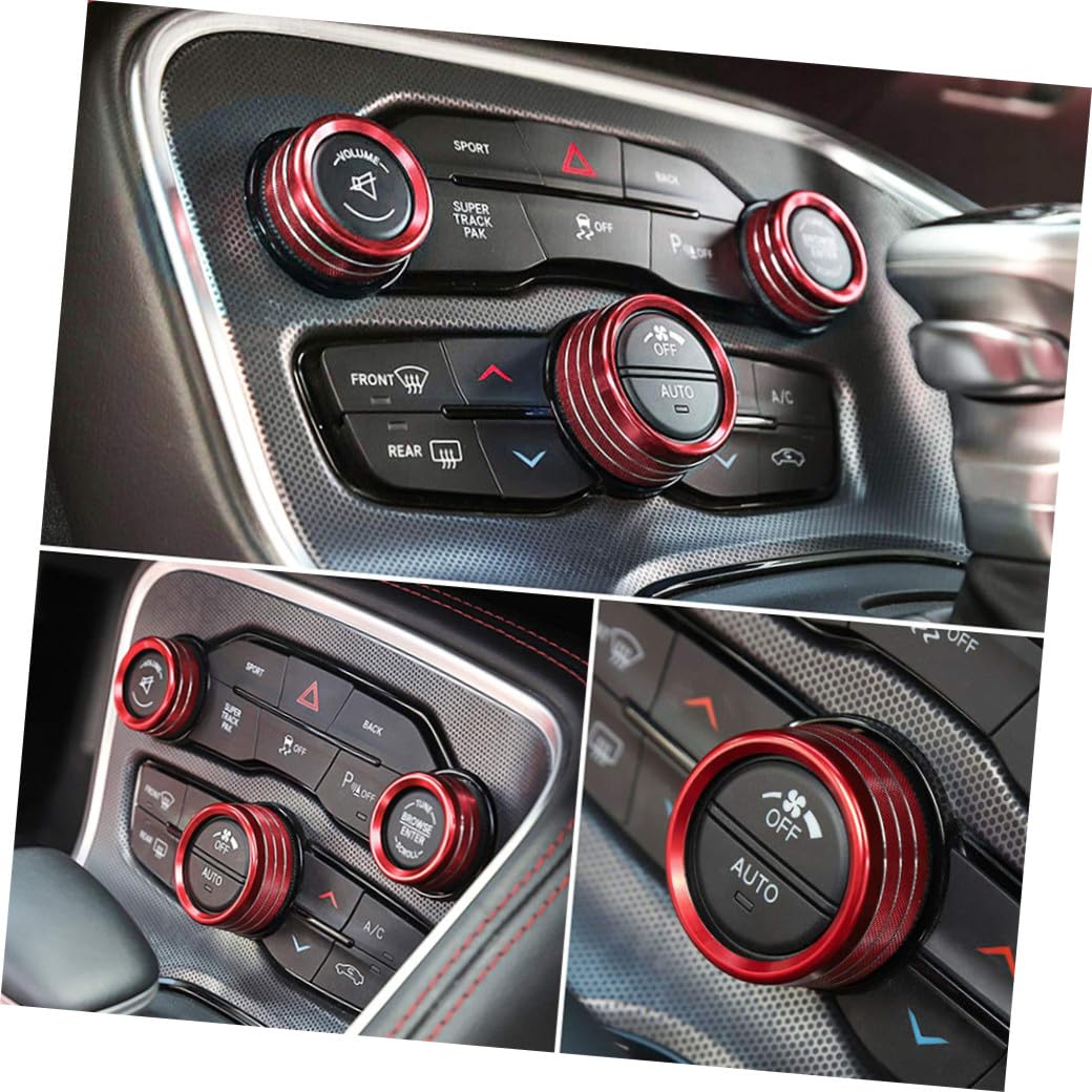 3pcs Air Conditioner Button Cover Ring for Easy to Install Car Start Knob Trim Durable Climate Control Decoration