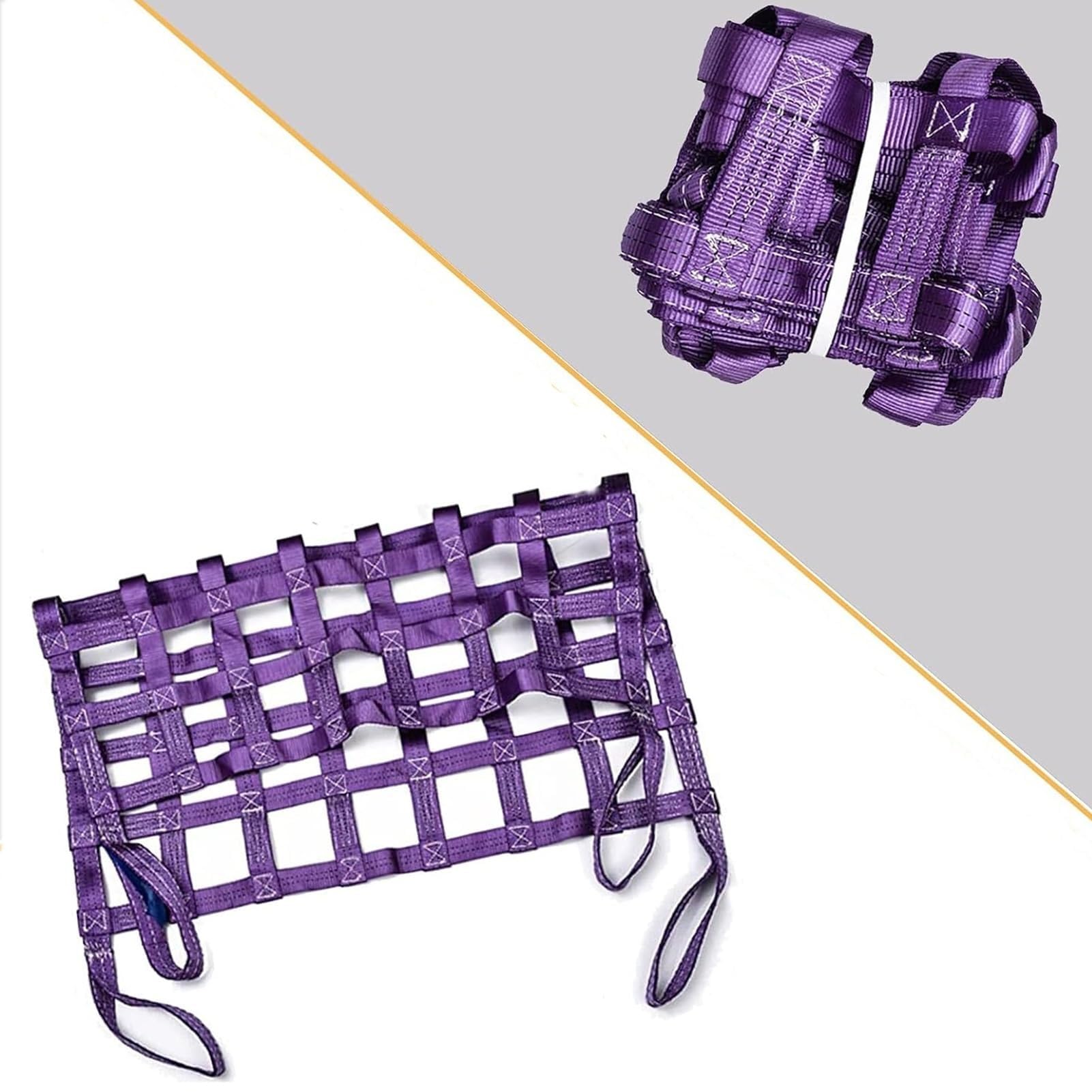 Redes de eslinga para elevación de carga resistentes al desgarro, red de cincha para cargas de 0,3 a 3,5 toneladas, red de sujeción de carga, red de amarre para cajas y palés(1.5 X 1.5M/Mesh 10cm/Load