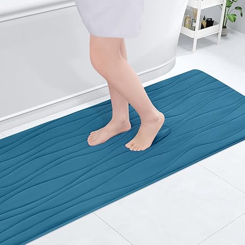 Miniatura 220 de Buganda - Alfombra de baño de espuma viscoelástica 24x16, tapetes de baño extra suaves y absorbentes, antideslizantes y lavables a máquina para el