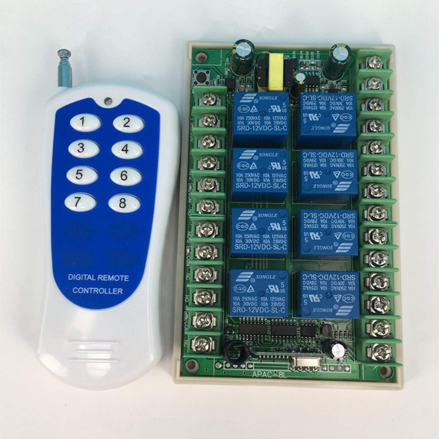 8 Kanäle AC 220V 230V kabellose Fernbedienung Funkschalter LED Schalter System Empfänger Sender Relaismodul Lampen motor-200M Fernbedienung Messehallen Garagentor Kran Regler
