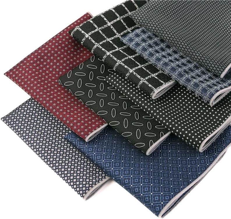 Men's Silk Business Suit Pocket Square Gentleman's Small Checkered Polka Dot Vintage Handkerchief
