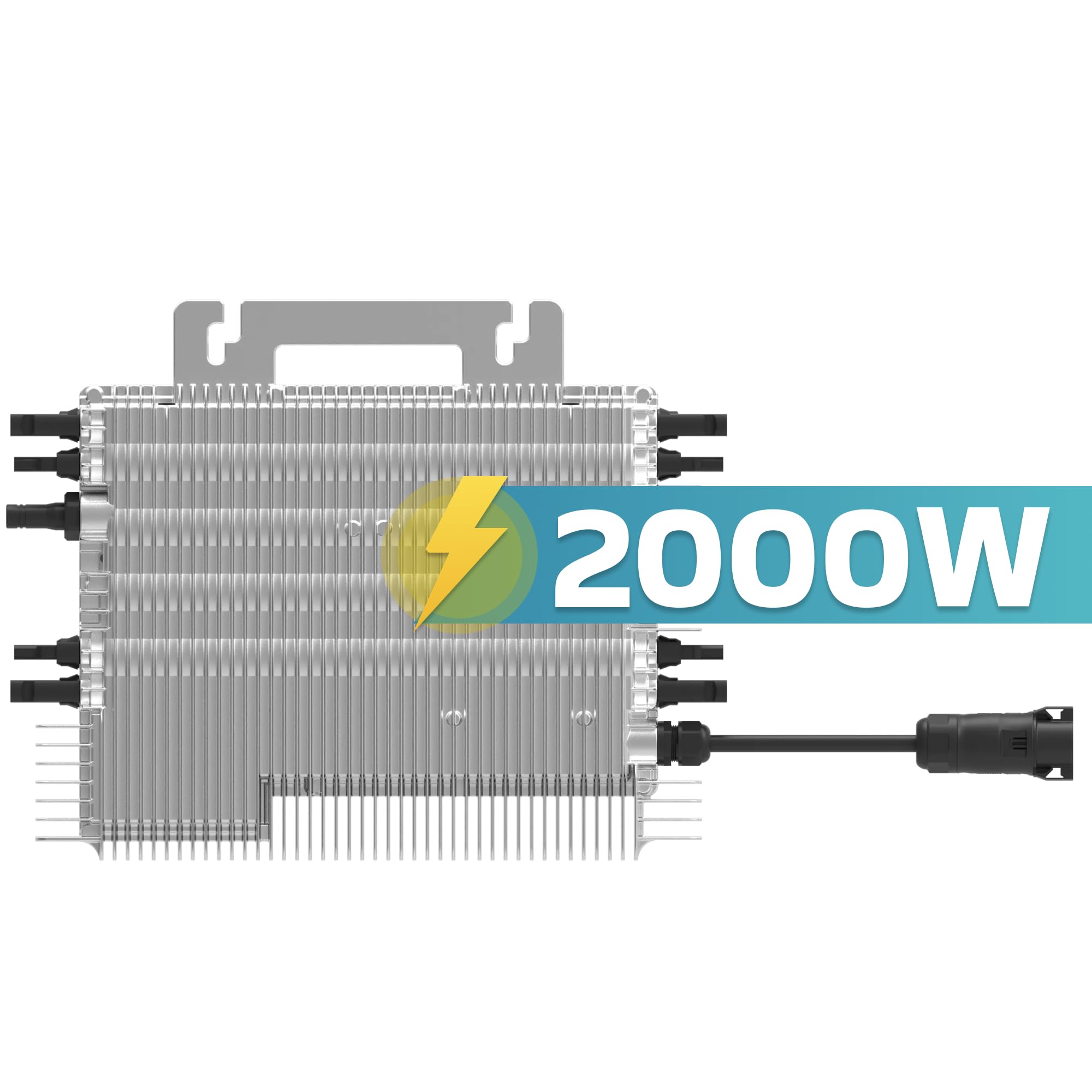 DEYE Mikro-Wechselrichter 2000 W SUN-M200G4-EU-Q0 inkl. 5m Anschlusskabel für Mini-PV Solaranlage Balkonkraftwerk, IP67 wetterfest, 4 MPPT, WiFi, Micro Inverter