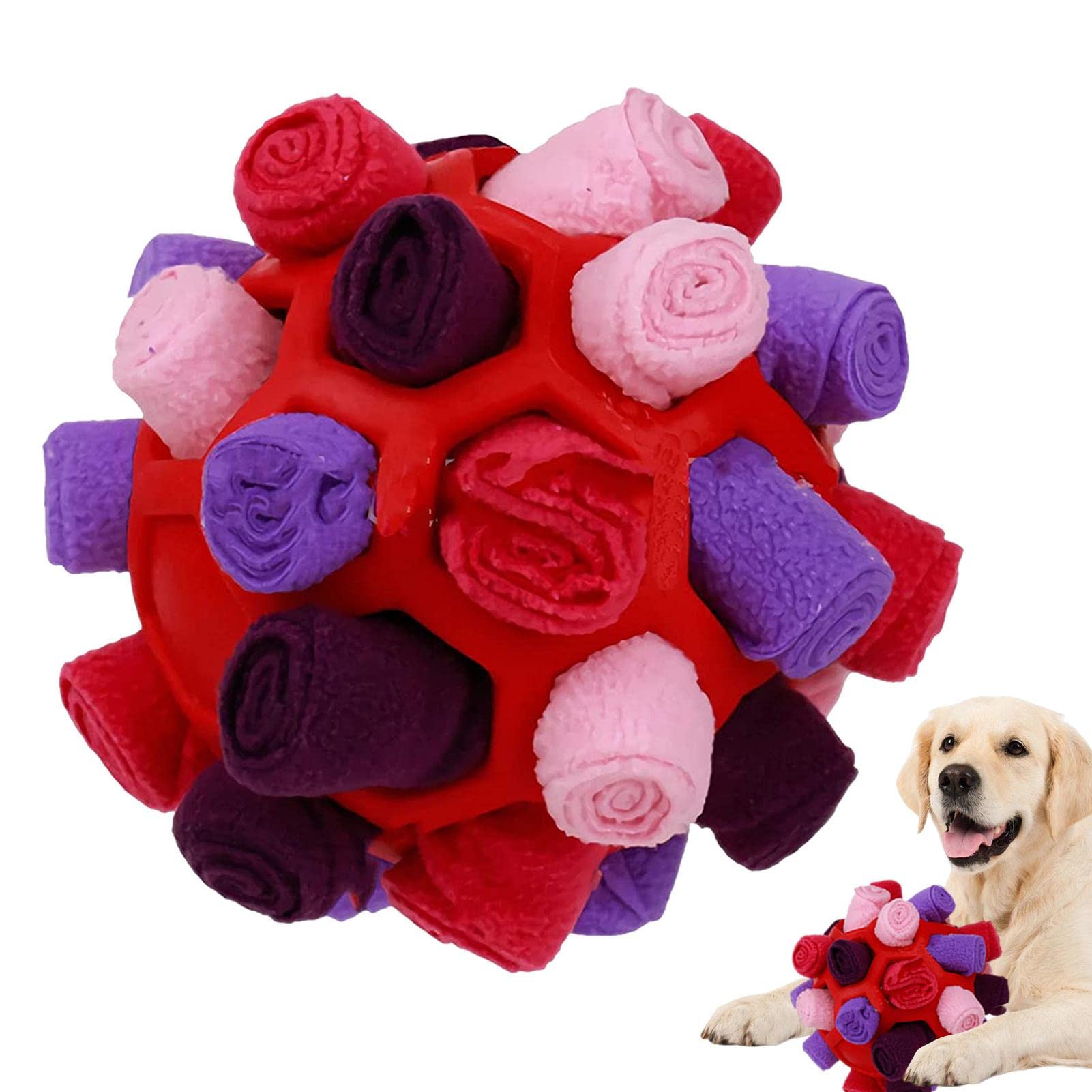 Soft Dog Treat Ball Dispenser, Interactive Dog Toys Ball, Snuffle Ball For Dogs, Bite Resistant Pet Snuffle Ball Toy Dog Toys, Snuffle Toy Bite Resistant Treat Dispenser Toy, Portable Pet Snuffle Ball