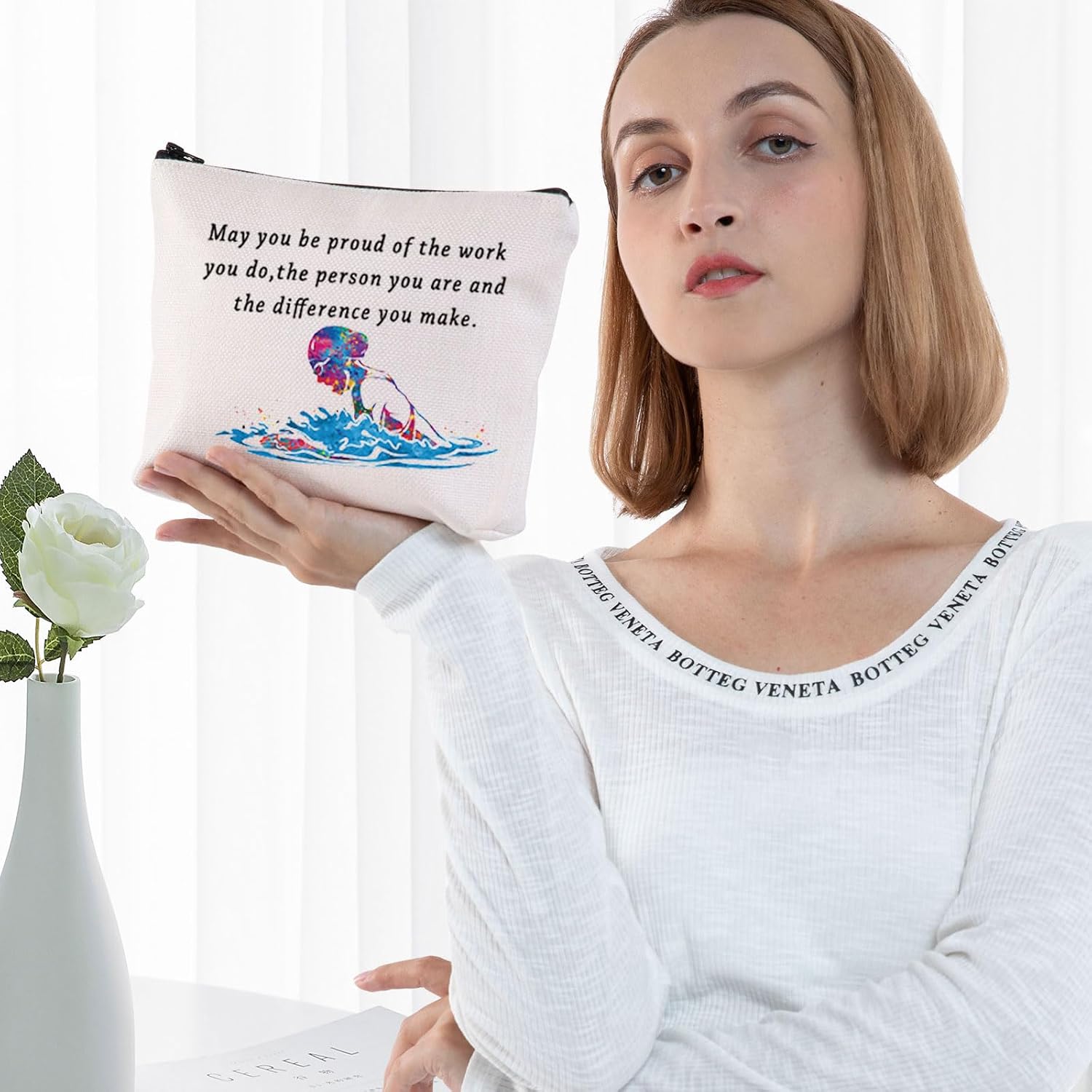 G2TUP Swim Lover Makeup Bag Gift For Swimmer Swimming Coach Swimming Cosmetic Bag May You Be Proud Of The Work You Do (Swim Lover makeup bag)