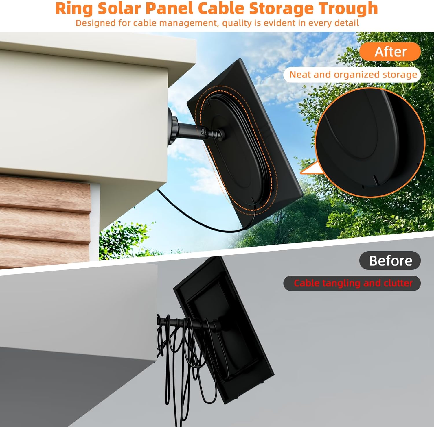 2 Pack 5W Solar Panel for Ring Camera – Compatible with Spotlight Cam (Plus/Pro/Battery), Stick Up Cam/Pro & All-New Stick Up Cam Battery, 13ft Cable, USB-C Adapter, Waterproof