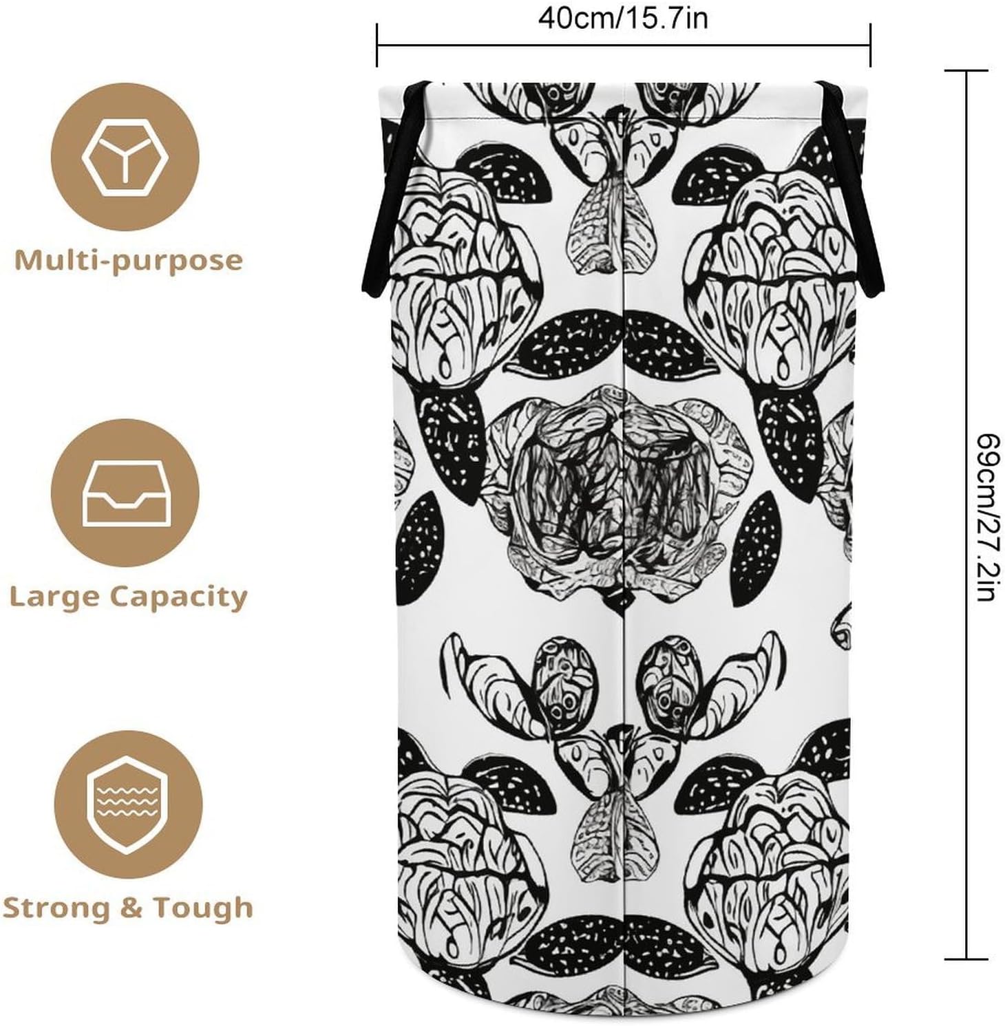 Animals Sea Turtles Laundry Hamper Large Collapsible Laundry Basket with Handles Waterproof Clothes Hamper Portable Dirty Clothes Basket for Bedroom Laundry Room Closet Bathroom